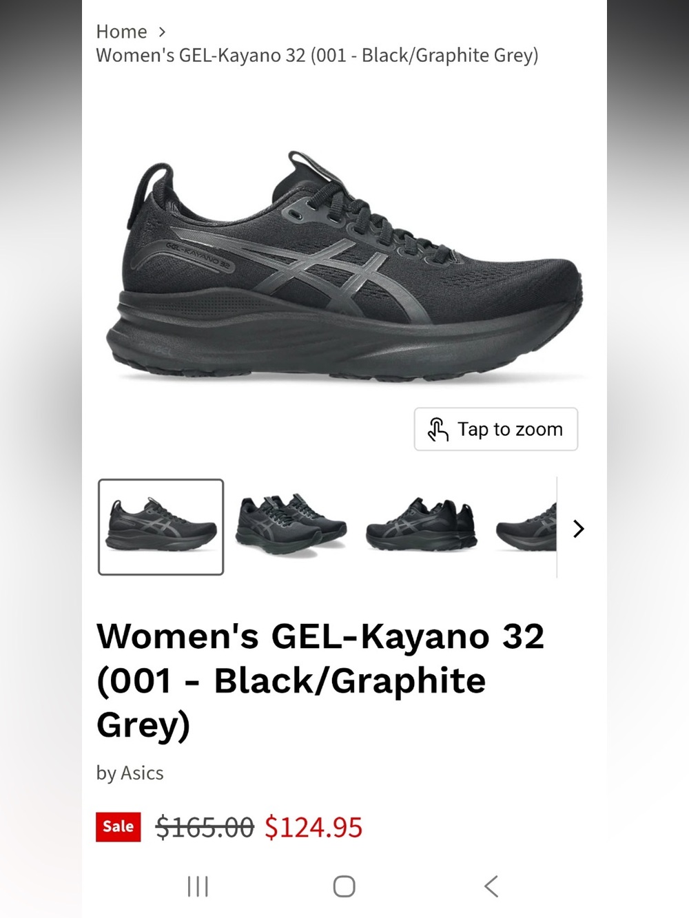 ASICS Women's GEL-Kayano 32 Running Shoe - Black/Graphite Grey size 8 - Picture 1 of 7